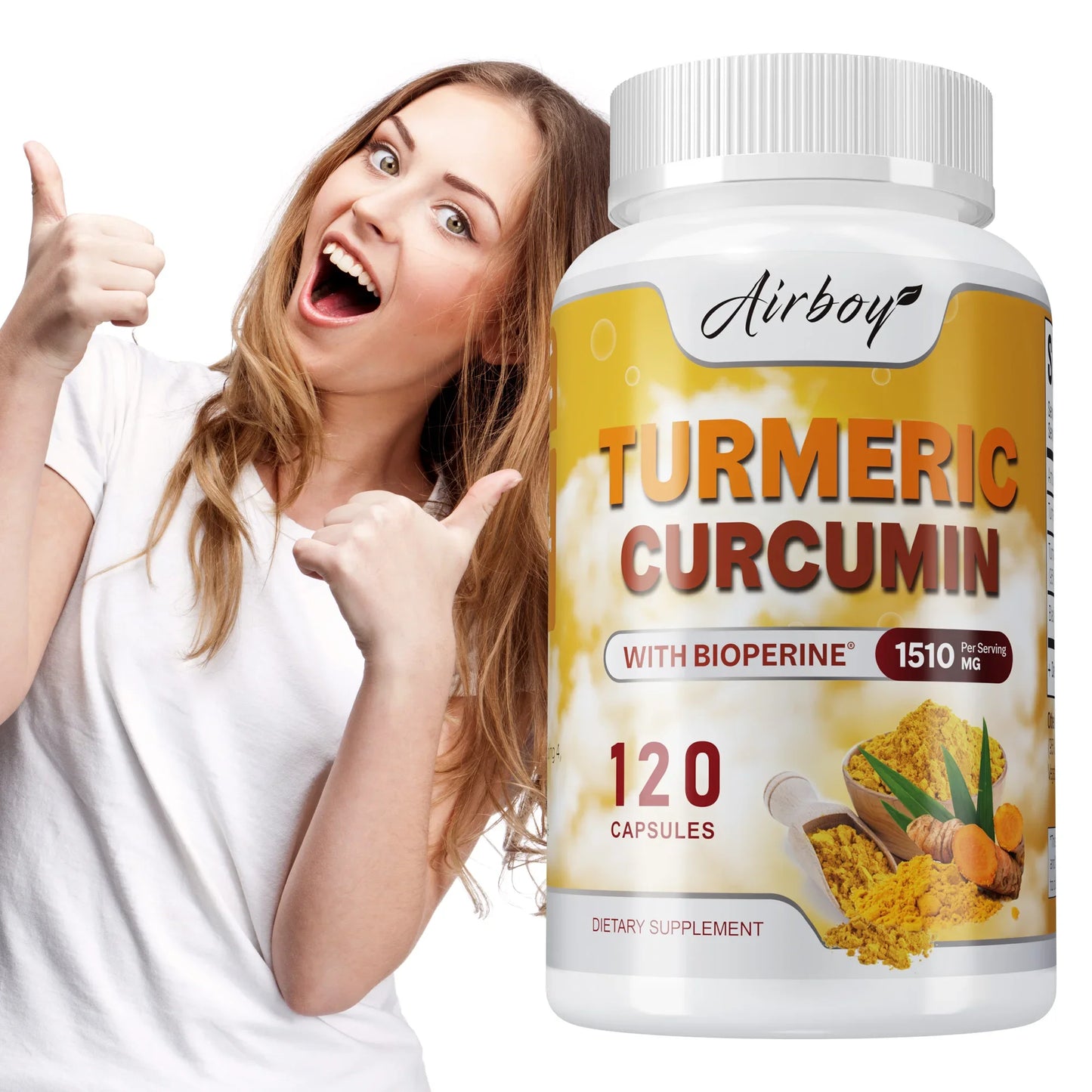Turmeric Curcumin - Helps Relieve Muscle and Joint Pain, Antioxidant, Supports Immune, Heart, Digestive Health - 120 Capsules