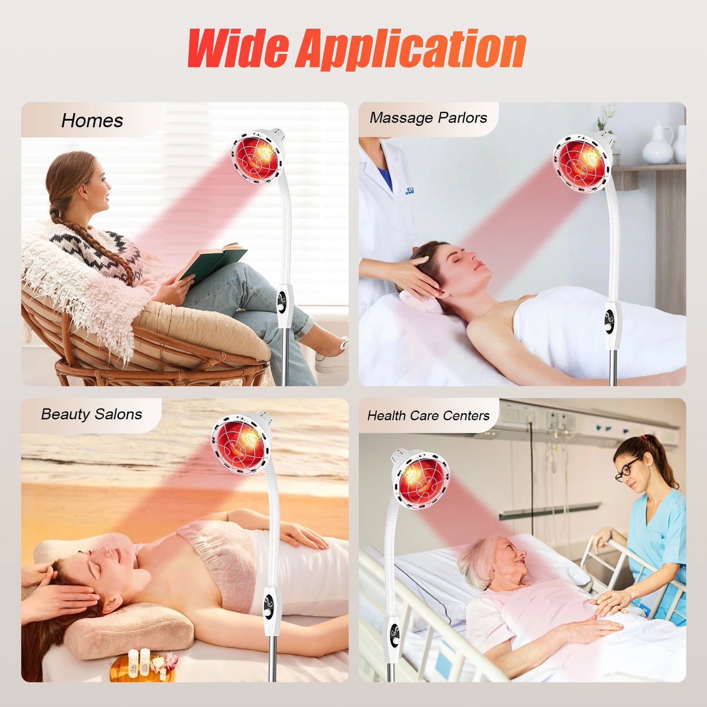 Red Light Therapy for Body, LED Red Infrared Light Therapy Lamp with Adjustable Stand Infrared Light Device for Body Pain Relief