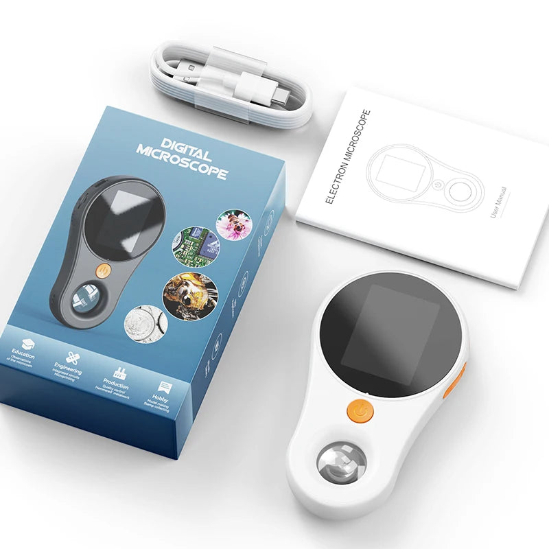 500X Digital Microscope 1080P 2.0inch Video Coin Microscopio with Magnifying Glass for Electronics Repair With 8LED Micro Lens
