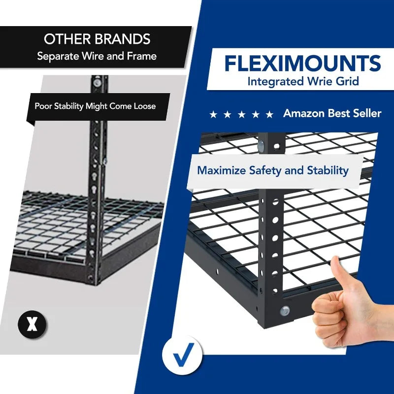 4x8 Overhead Garage Storage Rack, Adjustable Garage Storage Organization Systerm, Heavy Duty Metal Garage Ceiling St