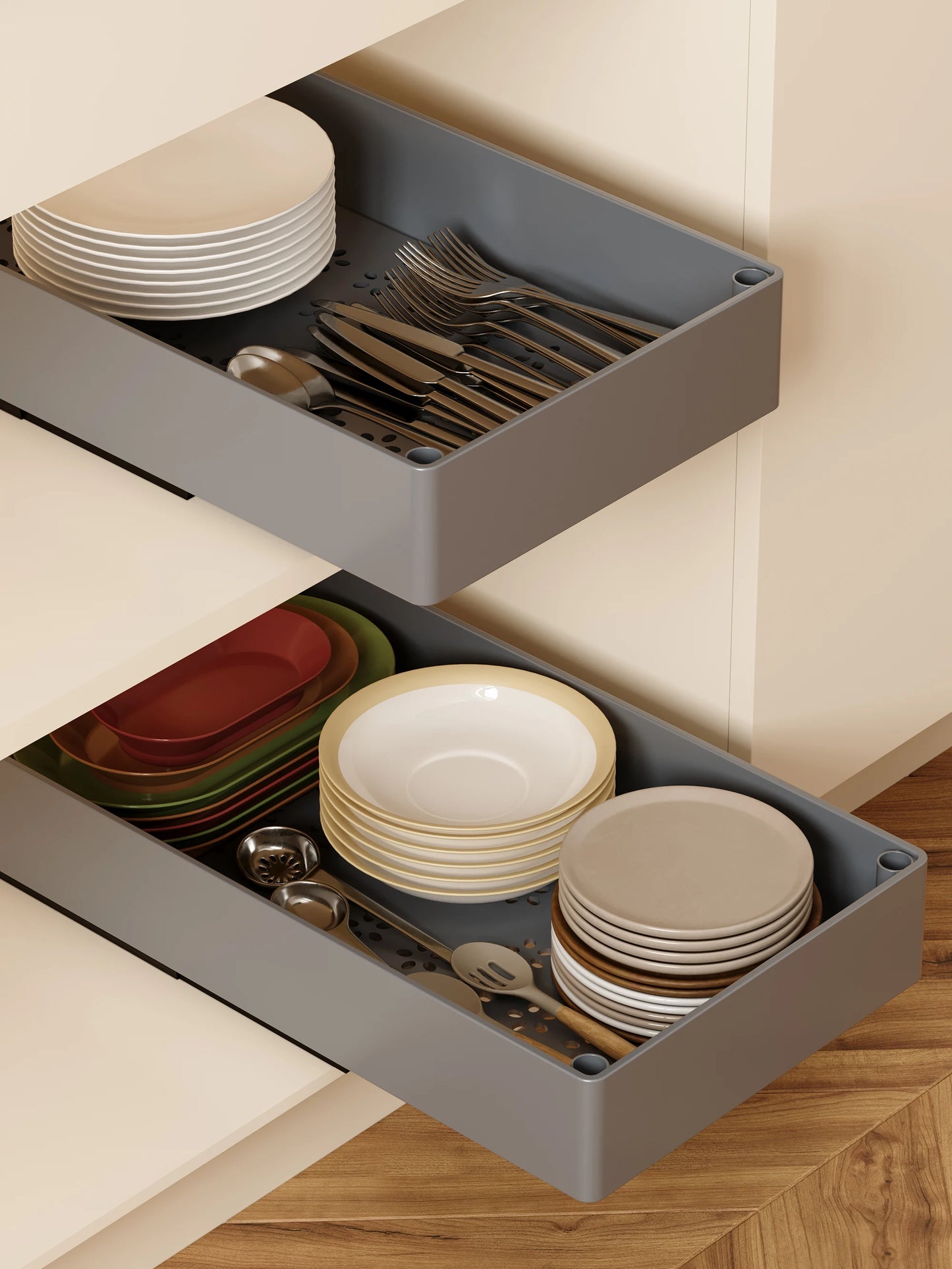 2Pcs Pull-Out Cabinet Organizer – No-Punch Slide-Out Racks for Kitchen, Bathroom, Pantry, and Cabinets, Home Storage Solution