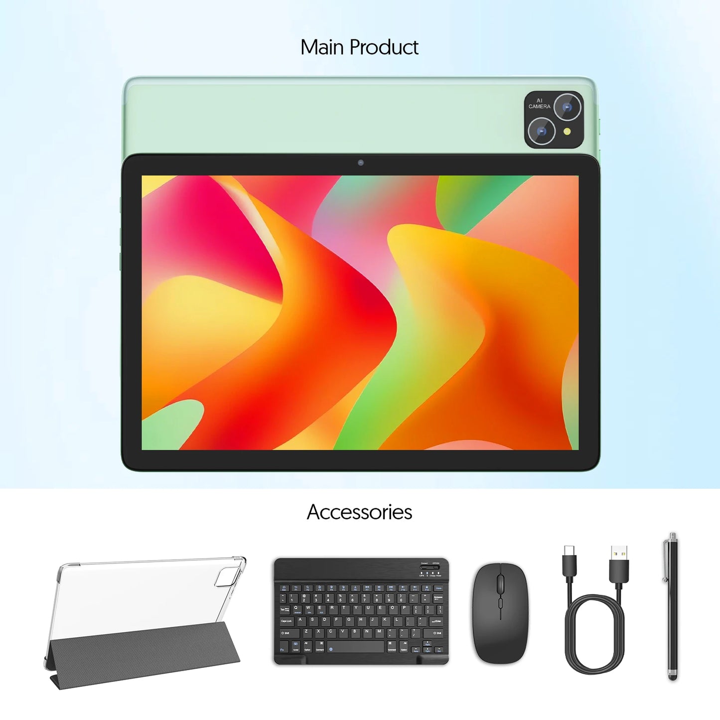 BAKEN Android Tablet Octa Core 8000mAh 128GB Storage