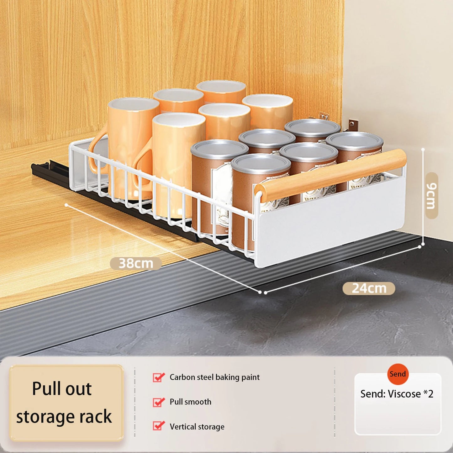 Pull out Cabinet Organizer Slide out Pantry Shelf Drawer Storage Sliding Mesh Cabinet Basket for Pantry Cabinet Kitchen Bathroom
