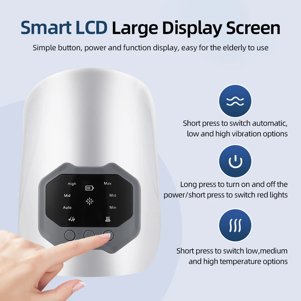 Wireless Electric Heating Knee Massage Pad Red Light Therapy Airbag Wrap Knee Massager Hot Compress High Vibration Massage