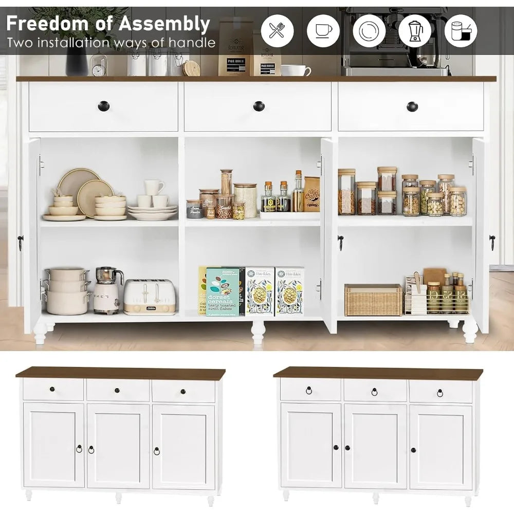 HUANZHUANG Modern Buffet Sideboard Cabinet With Storage