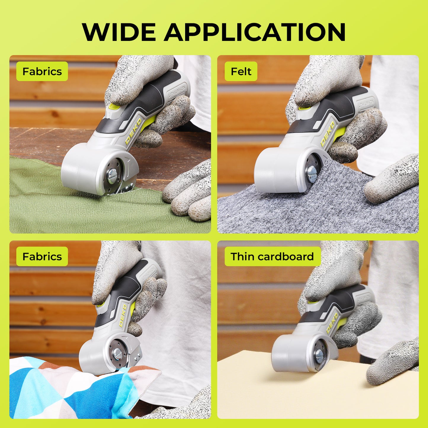 DEKO 4V Brushless Carpet Shear | Cordless Electric Scissors | Rechargeable | Powerful | Easy to Use | Power Rotary Cutter for Cutting Carpet | Leather | Paper | Board | Fabric | Gifts for Men/Women | Christmas Gift