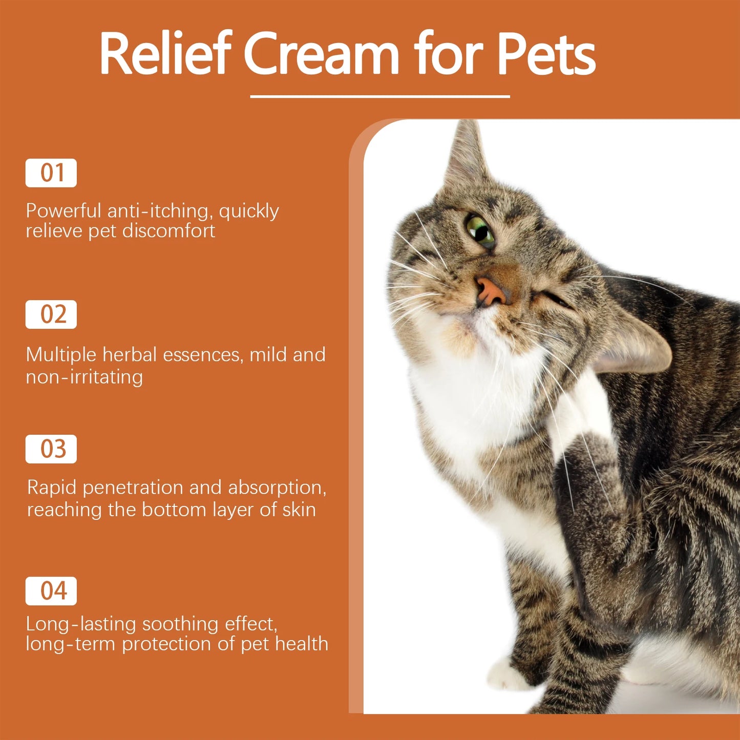 Yegbong Pet Relief Itching Cream Gentle Nourishing Protece Pet Skin Reduce Discomfort Quick Absorbed Pet Soothing Itching Cream
