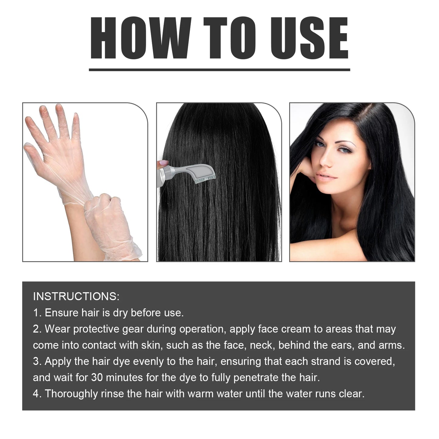 EELHOE Fruit Hair Dyeing Cream Natural Lasting Coloring Non-irritating Nourishing Scalp Plant Fragrance Hair Dyeing Cream