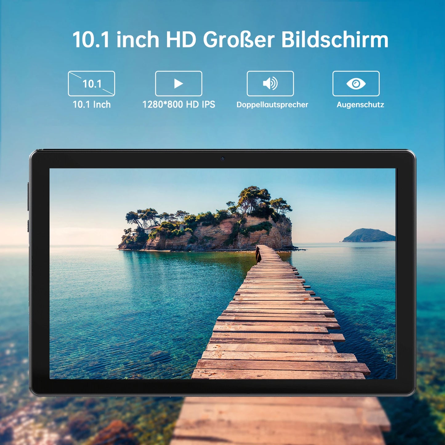 10 Inch Tablet Android 14 A523 Octa Core 12GB RAM 64GB ROM(TF 1TB) 5000mAh Face Unlocked Dual Carmera Keyboard Mouse Set PC Pad
