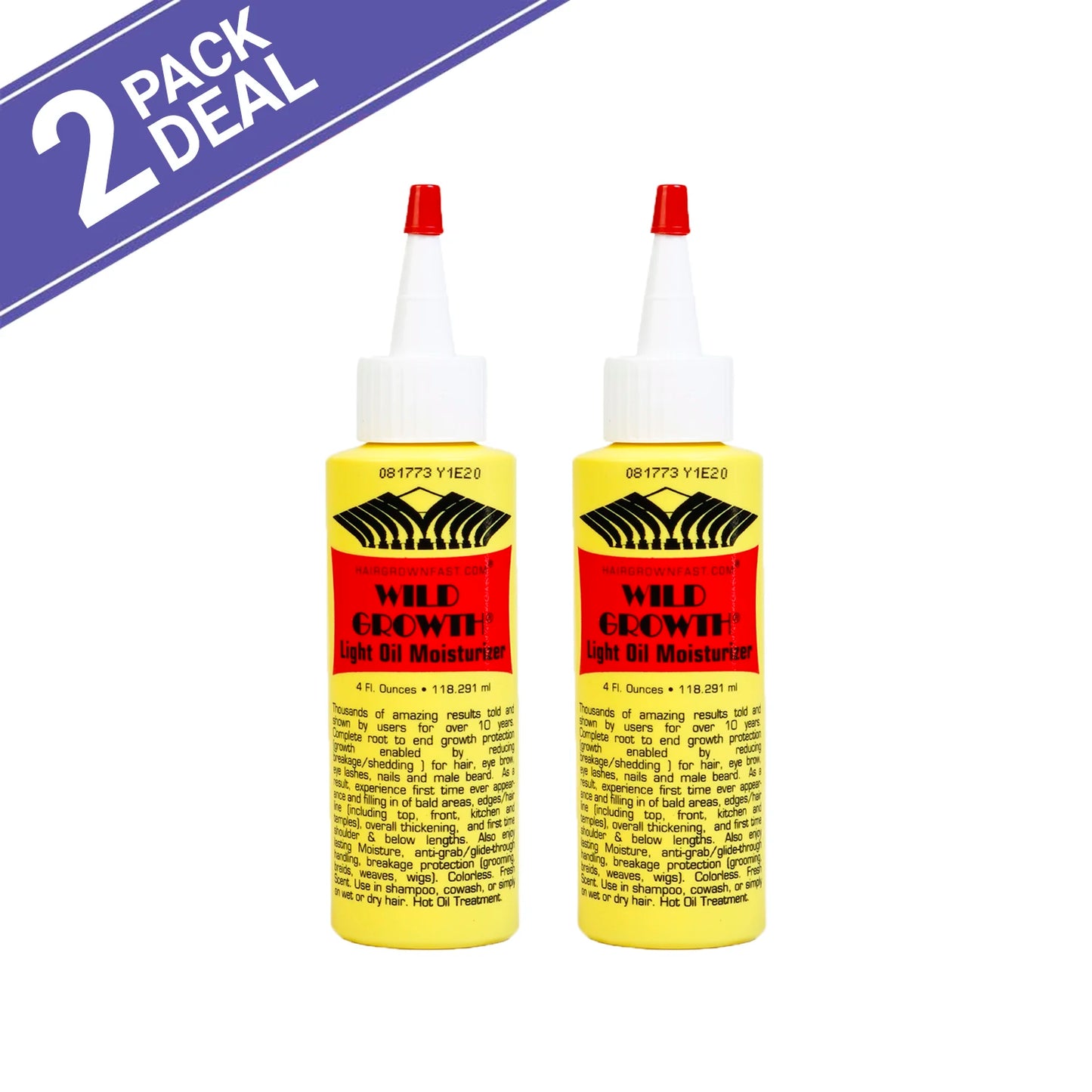 2Pack Deal Wild Growth Light Oil Moisturizer 4oz - Promotes Growth, Nourishes Scalp, Adds Shine & Softness