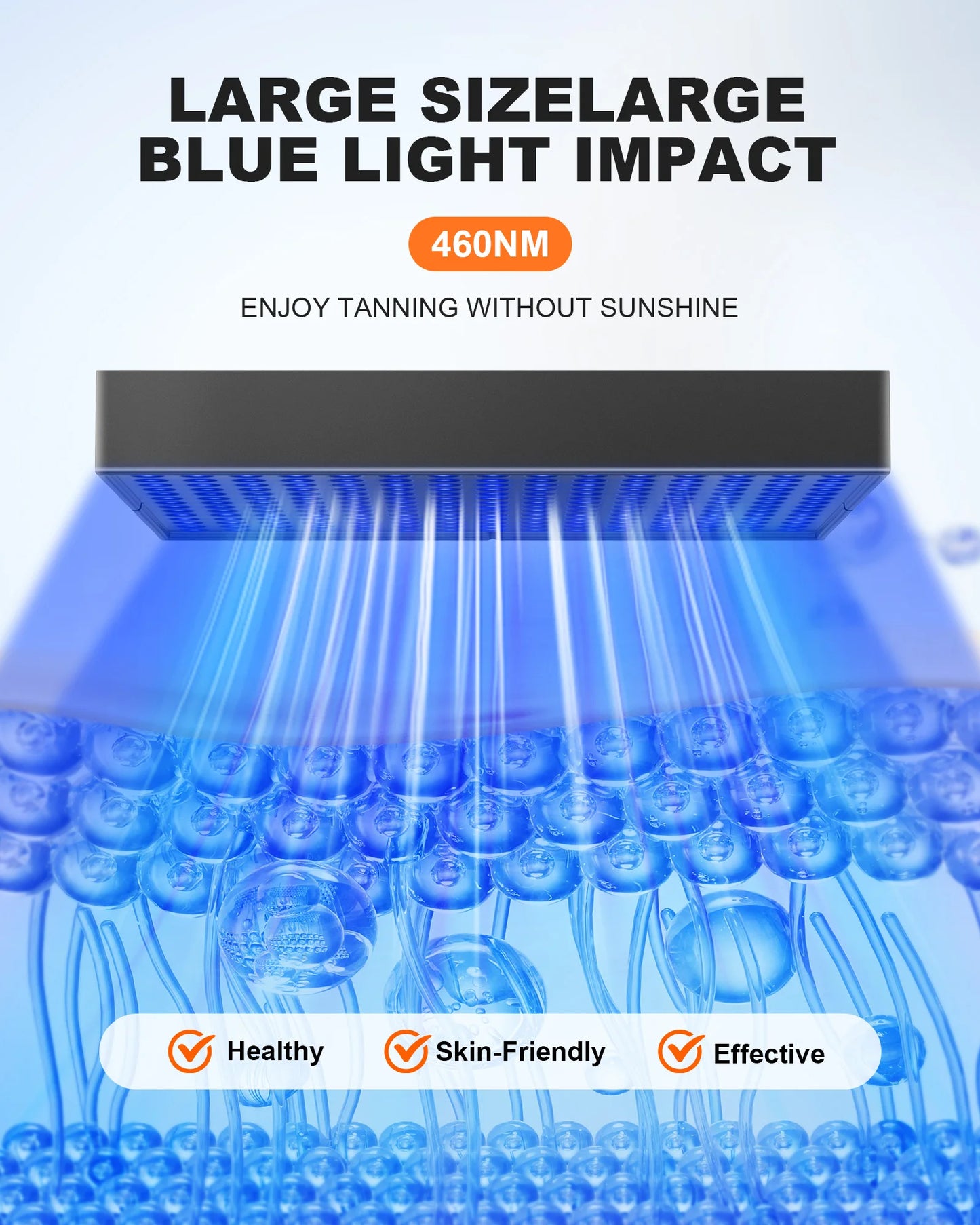 45W Tanning Skin Care Lamp ﻿225PCS Blue Light 460nm LEDs Home Sunbathing Tanning Lamp for Face Body Bronze Skin Tanning Lamp