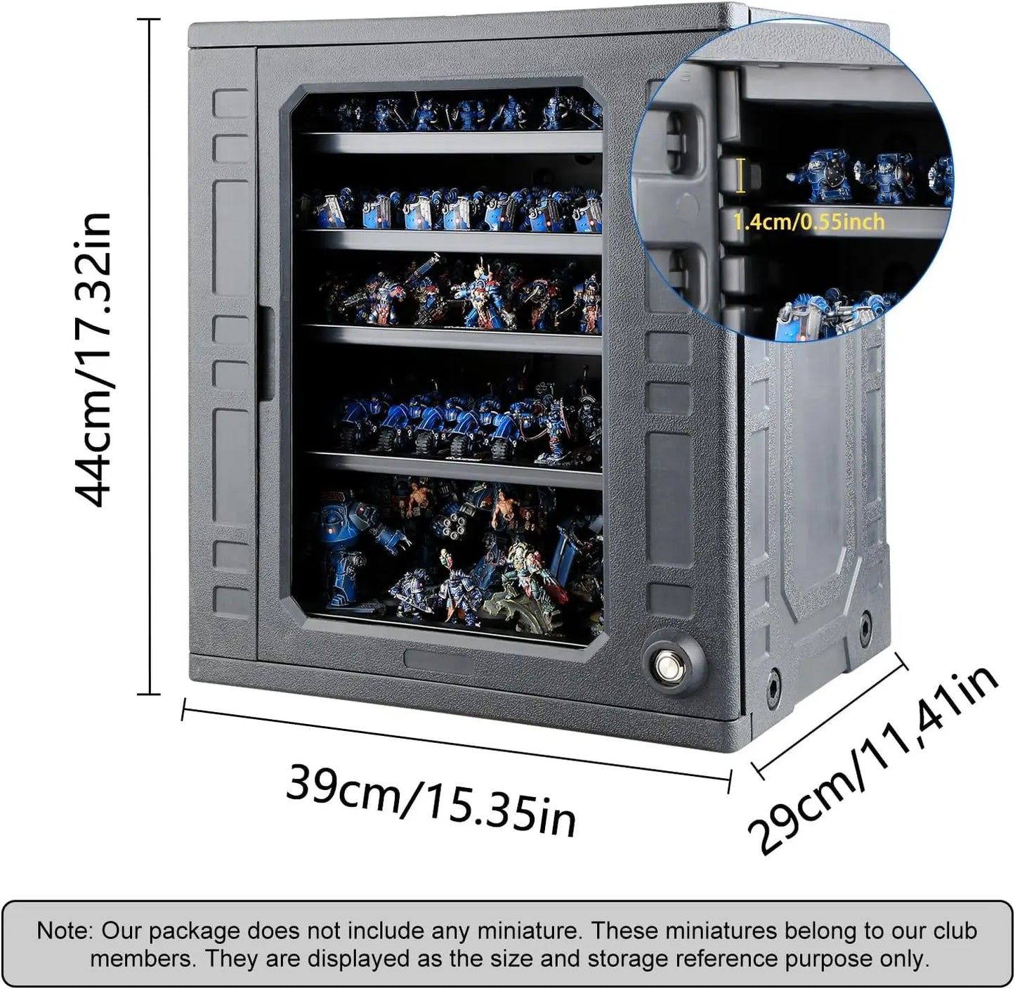 Large Miniatures Storage and Transport Case with Light