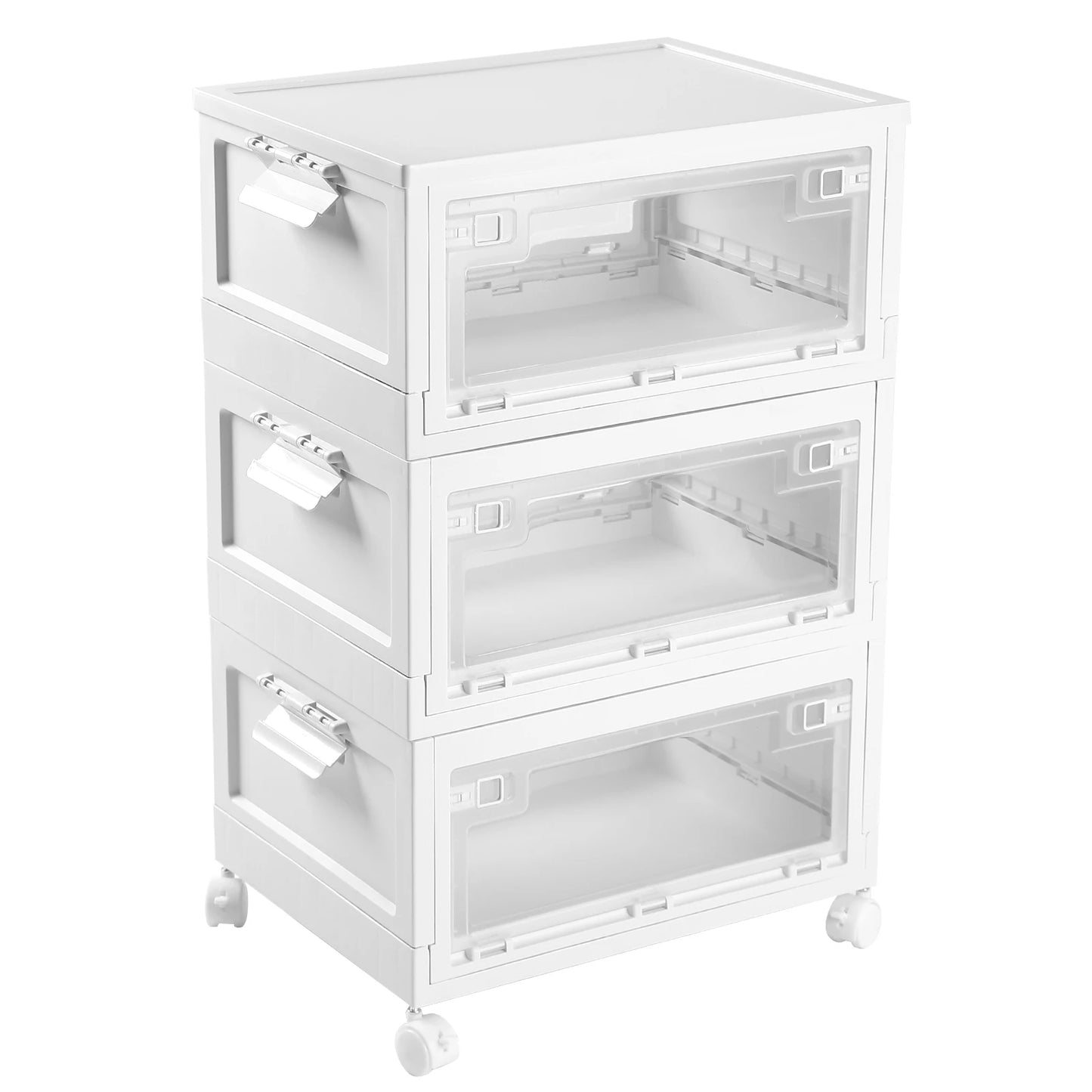 Plastic Storage Box with Lid, Three-Layer Storage Box with Lid, Used to Store Books, Towels, Snacks, Sundries