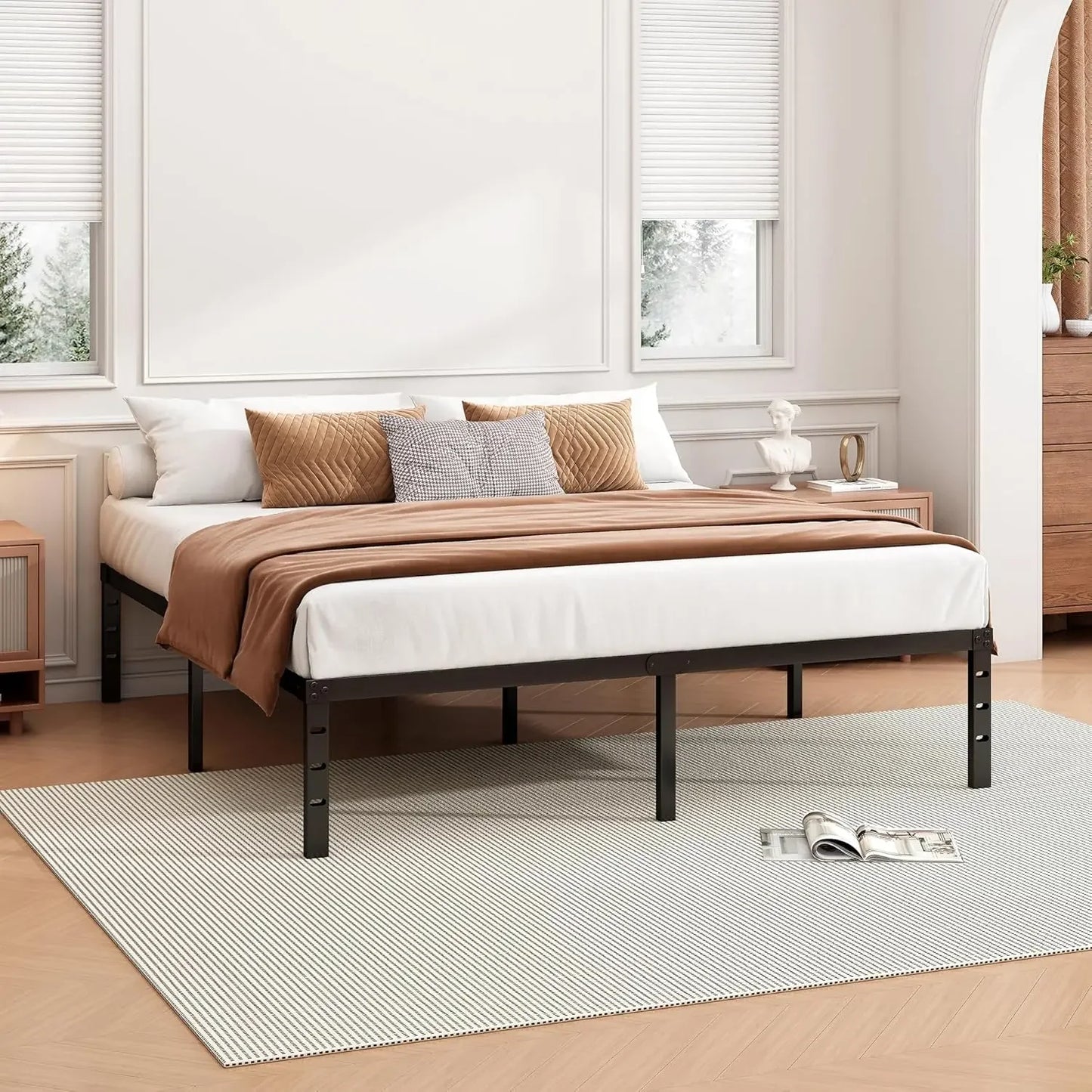 Hign-concerned Heavy Duty Metal Bed Frame Platform Pro