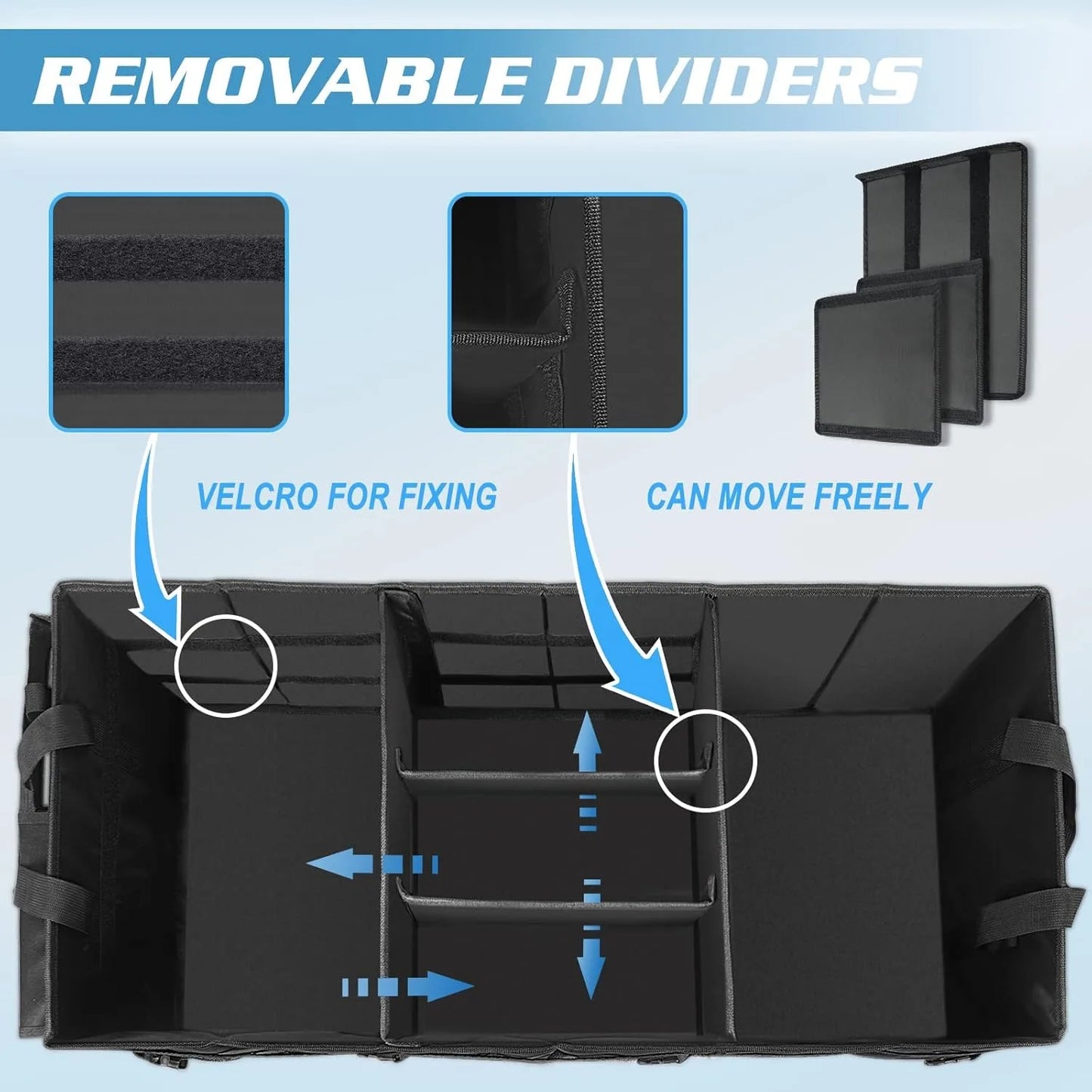 Trunk Organizer With Insulated Leakproof Cooler Bag 98L