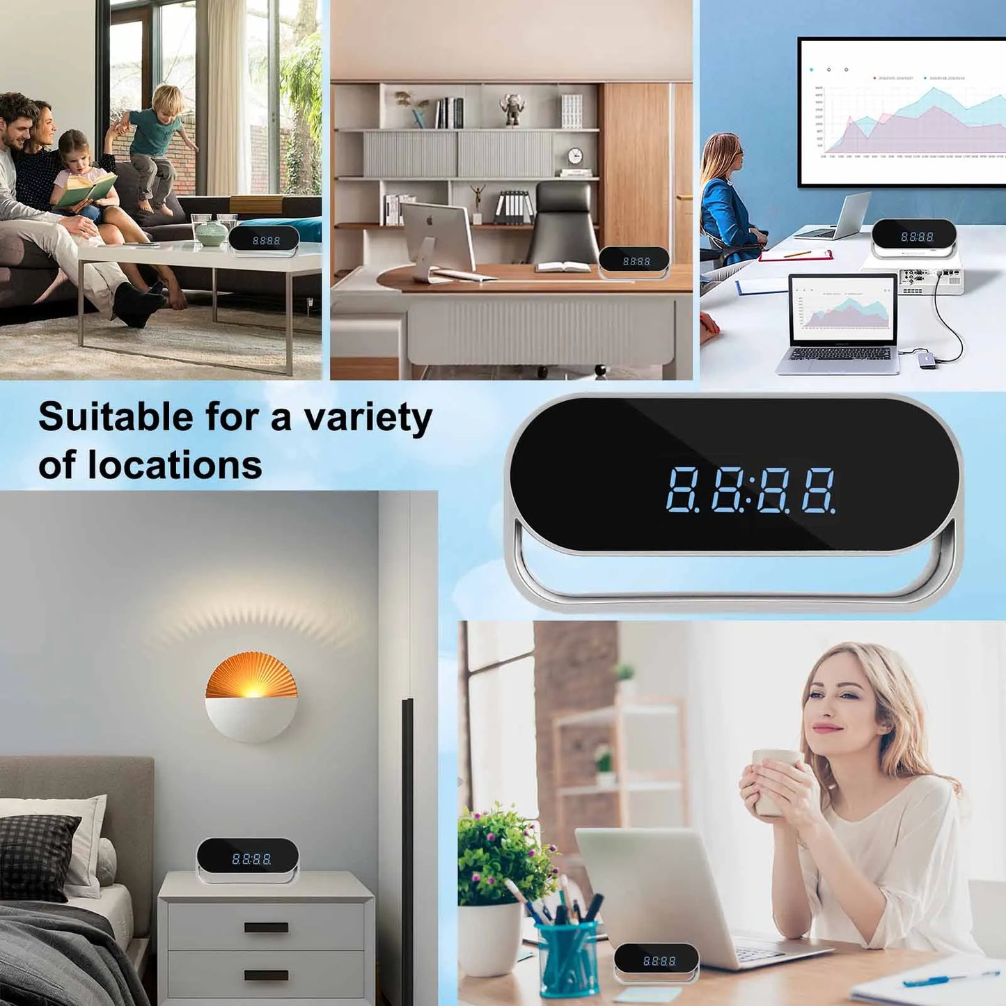 Ouvis 4K Camera Clock With WiFi Night Vision Recording