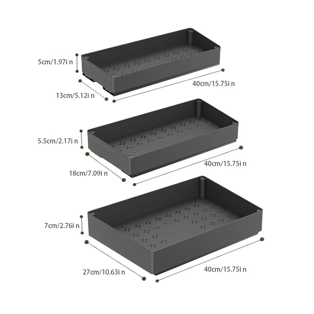 1 3 PCS Pull Out Cabinet Organizer Slide Out Drawers Under Sink Organizer Roll Out Shelves For Home Kitchen Cabinets Pantry