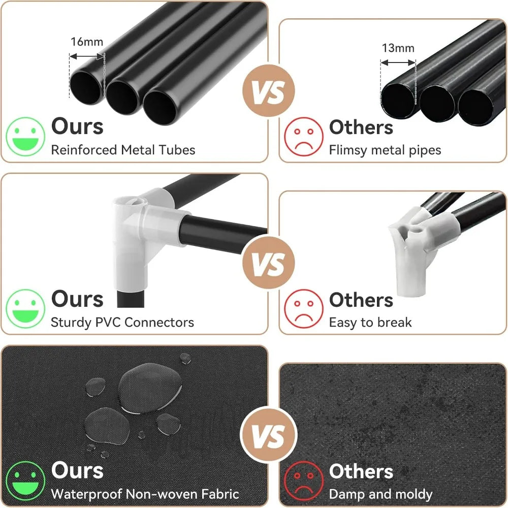 Portable Closet Wardrobe With 6 Shelves And Hanging Rod