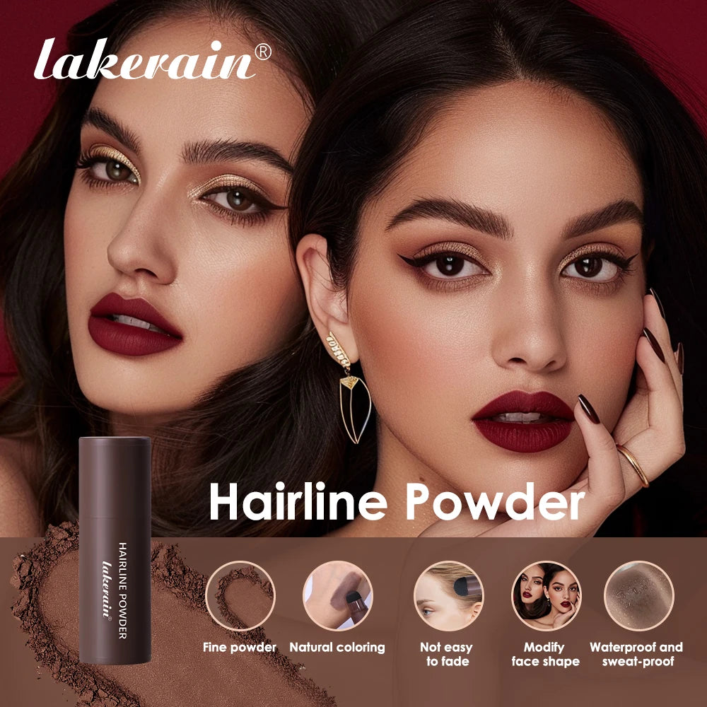 Hairline Shadow Powder Hair Waterproof Hairline Root Cover Up Natural Black Brown Eyebrow Contour Stick Repair Fill in Hair Tool