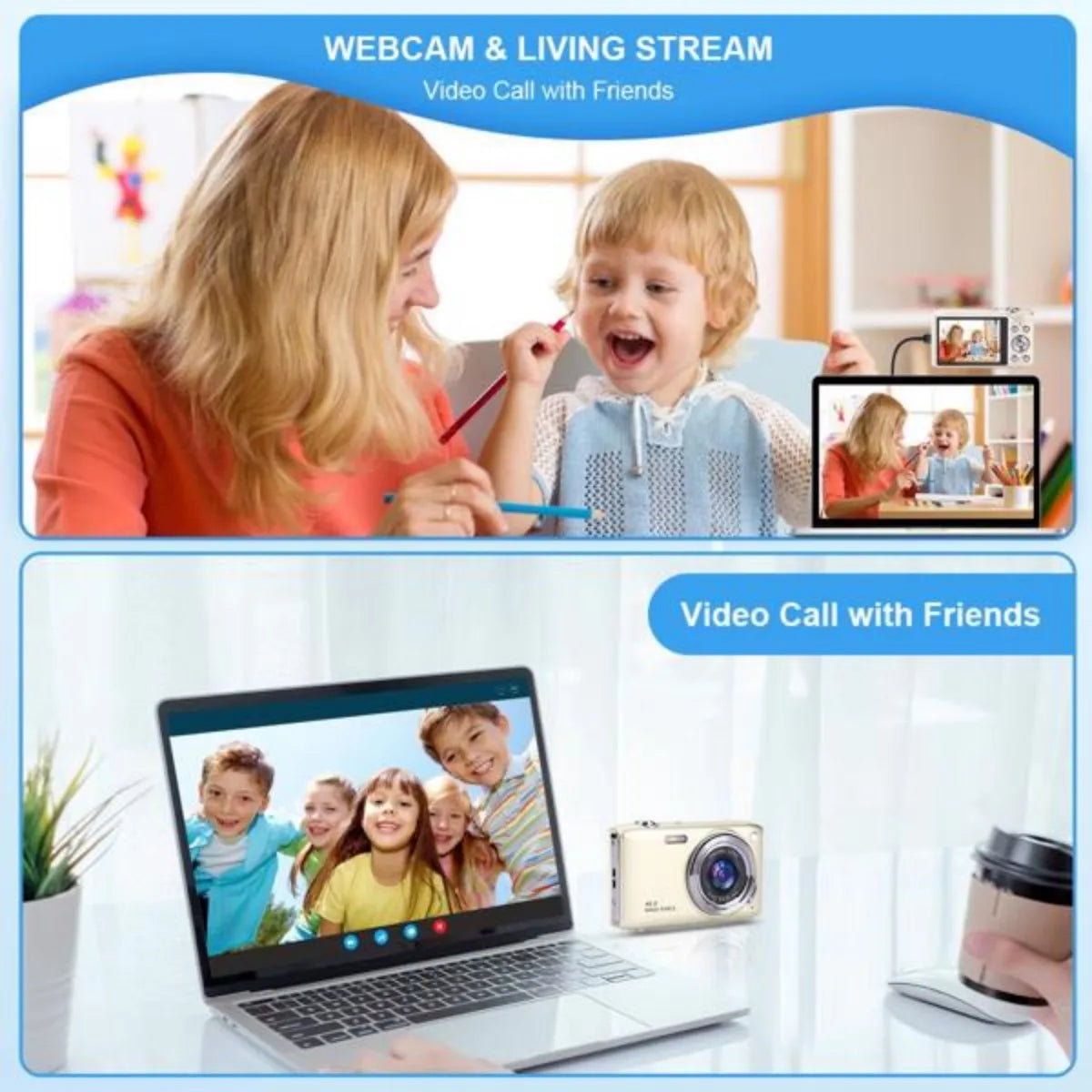 4K Digital Camera Vlogging Camcorder 48MP IPS Screen