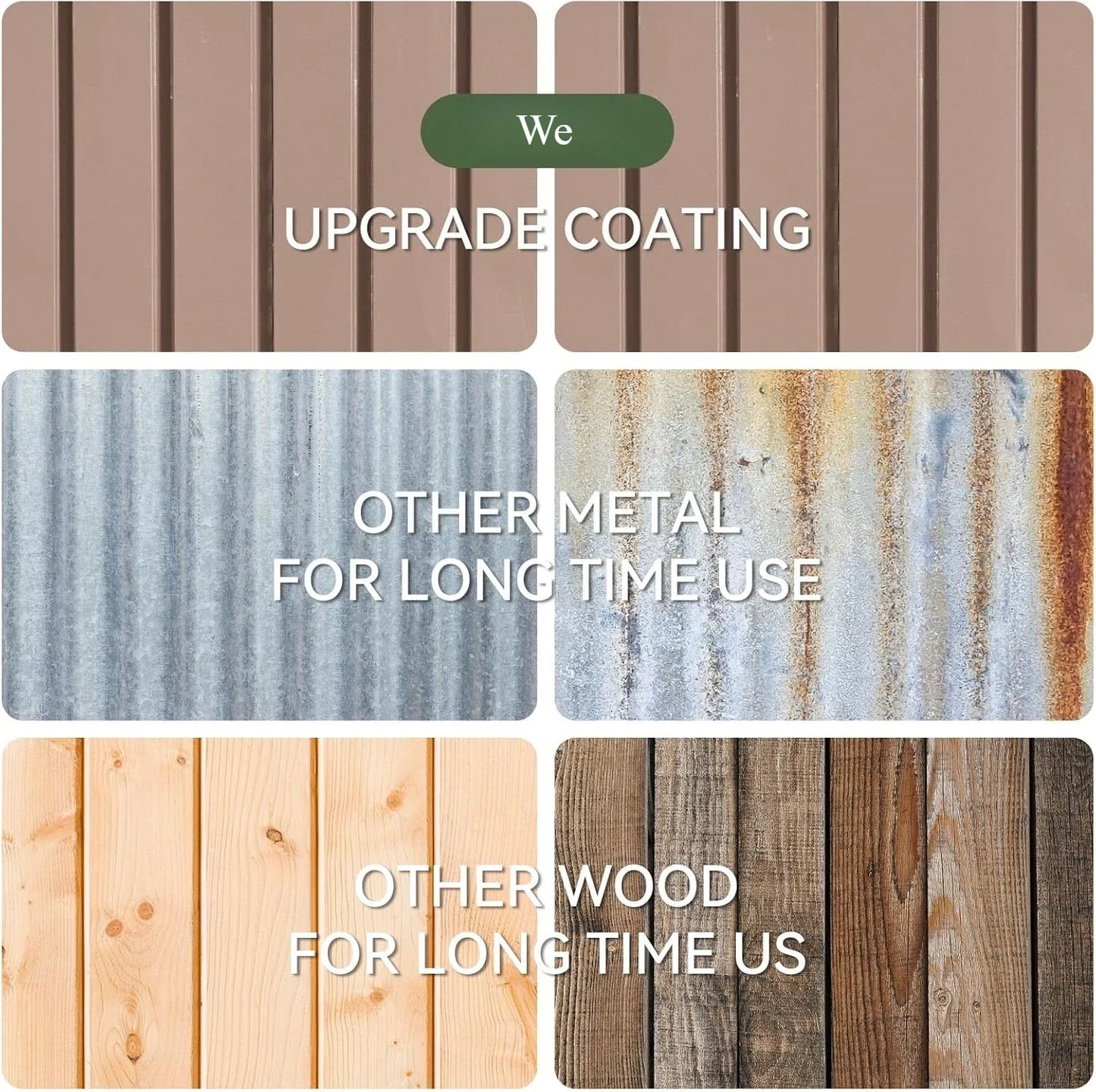 6.2x4 FT Outdoor Storage Metal Garden with Lockable Doors & Slooping Roof Tool Bike for Backyard