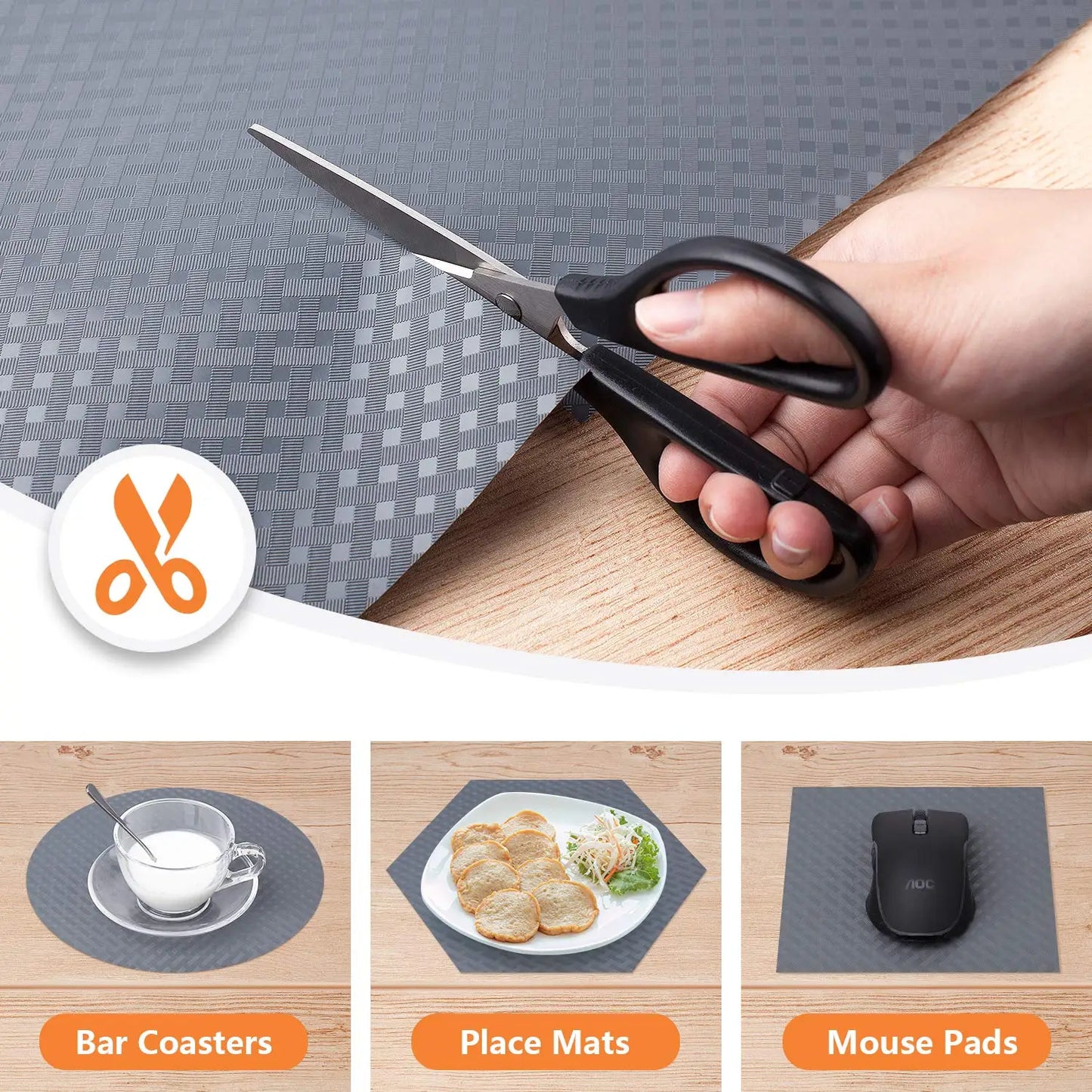 1pc Drawer and Shelf Liner for Kitchen Cabinet Non-Adhesive Non-Slip Waterproof Shelf Liner Easy to Clean for Shelves, Desks