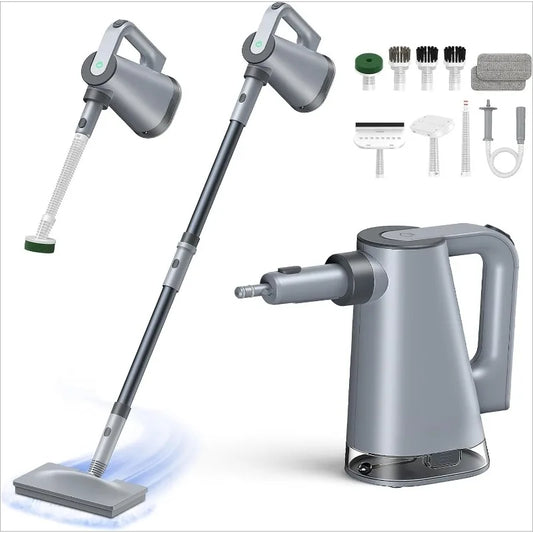 Steam Mop with Detachable Handheld Steam Cleaner for Home and Floor Cleaning, 10-in-1 Multi-purpose Attachments & 2 Pads,