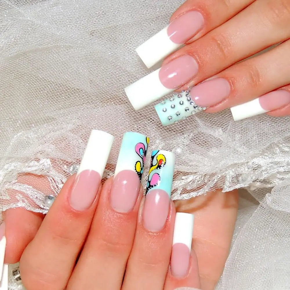 Makartt Poly Nail Gel French Manicure Kit : White Pink Hard Gel for Nail Extension 15ML, UV LED Nail Lamp, Base Top Coat