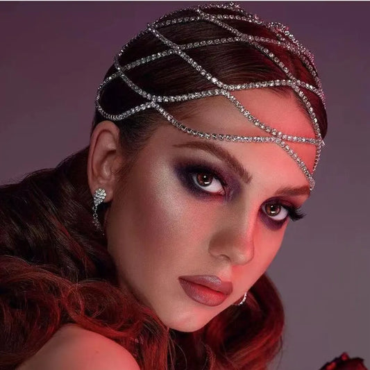Stonefans Mesh Hair Accessories Luxury Designer for Women Girl Ornaments 1920s Gatsby Gift Forehead Wedding Headpiece Bride 2024