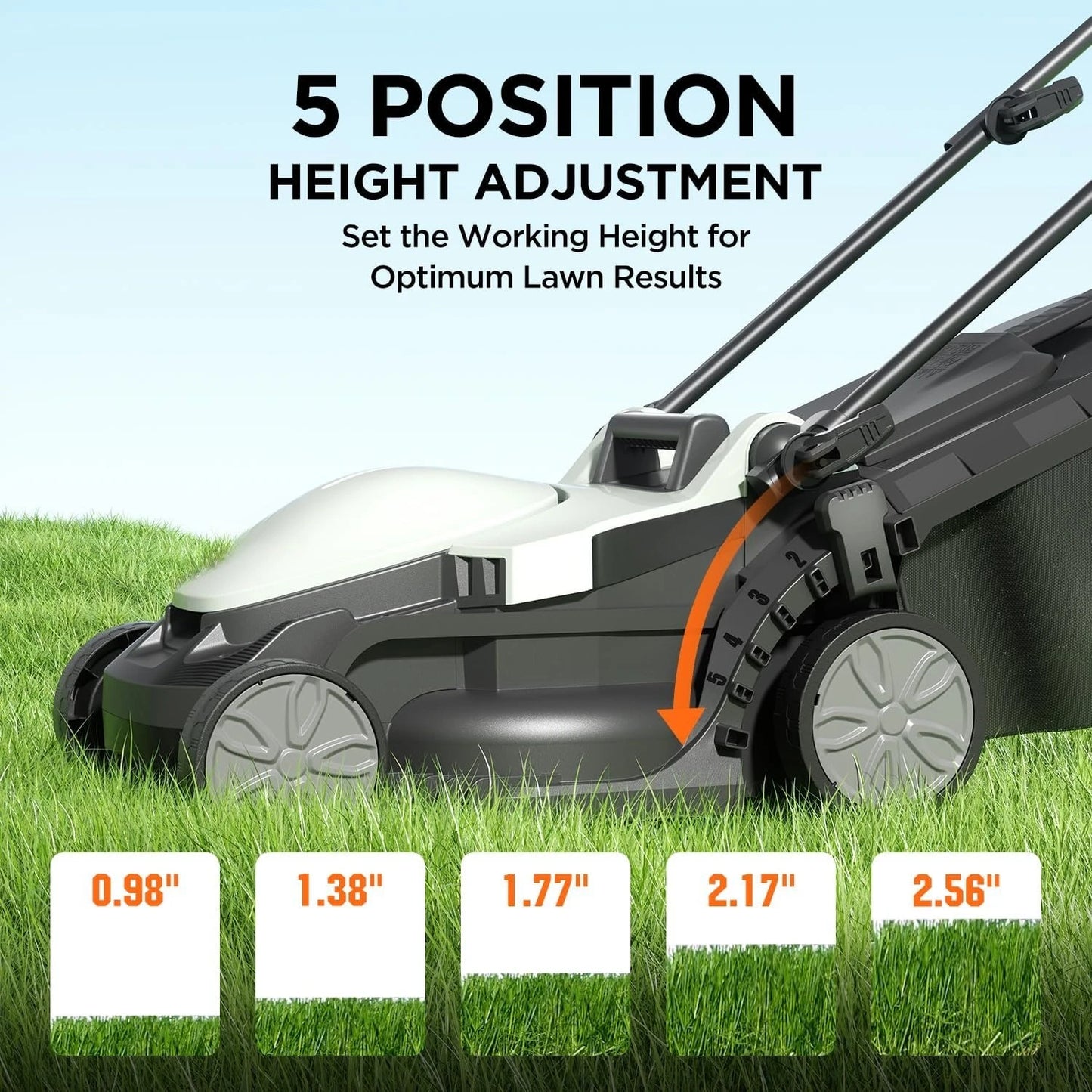 Cordless Lawn Mower 13 Inch, Yard and Farm, Light-Weight with Brushless Motor, 2 x 4.0Ah Portable Battery Included