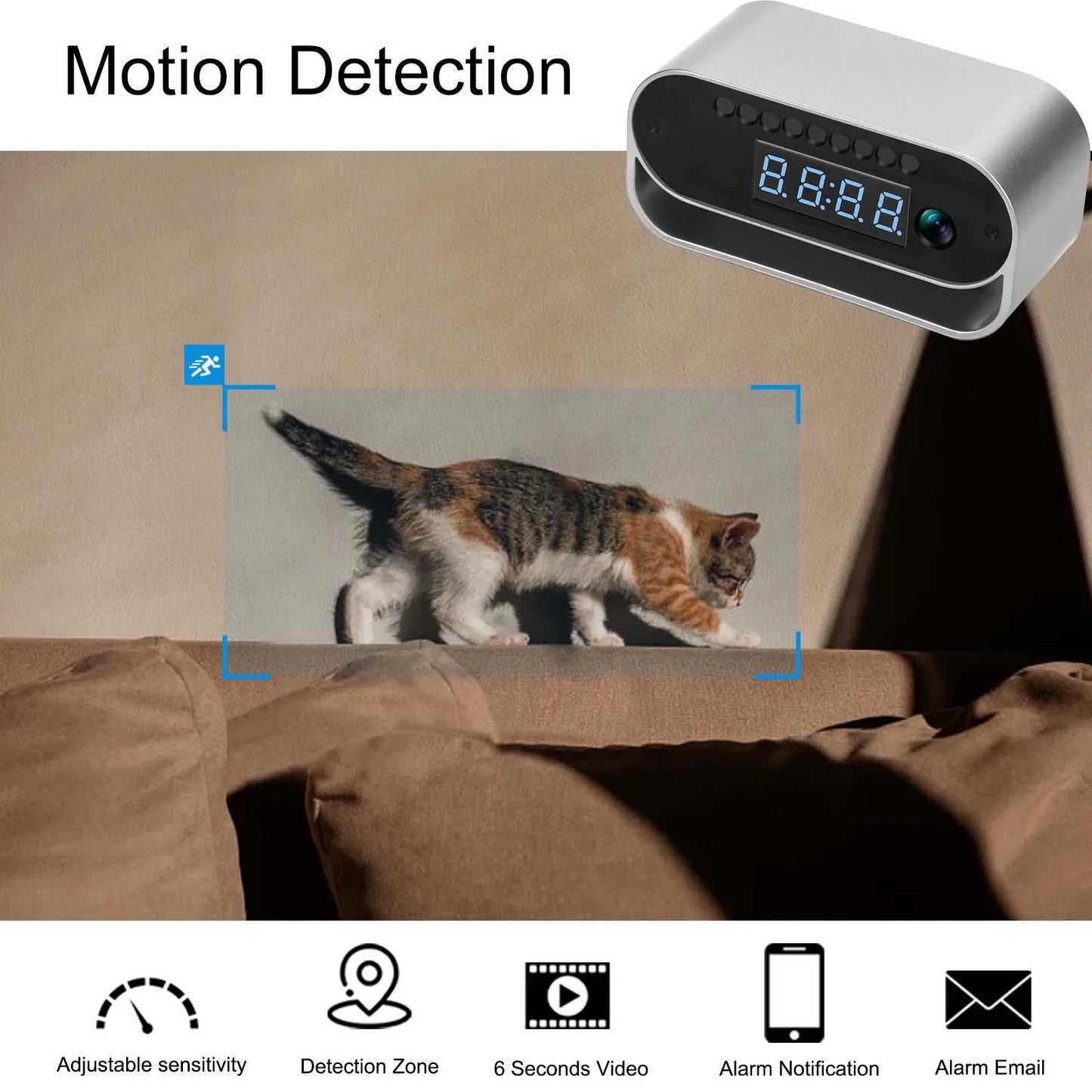 Ouvis 4K Camera Clock With WiFi Night Vision Recording