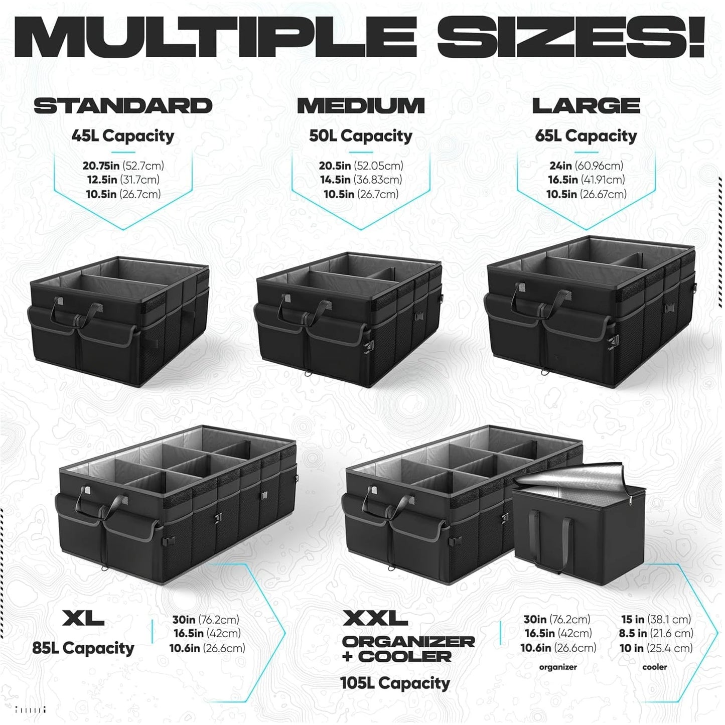 Car Trunk Organizer Collapsible SUV Storage Case Premium