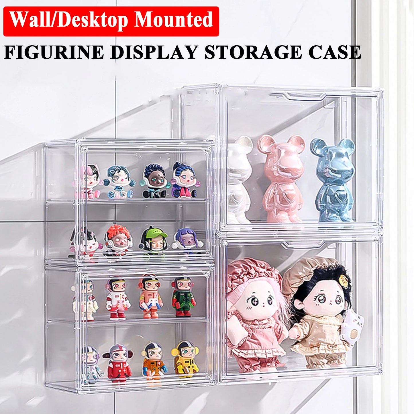 Acrylic Clear Storage Box Transparent Blind Box Organizer Doll Display Case For Labubu Figure Figurine Collectibles