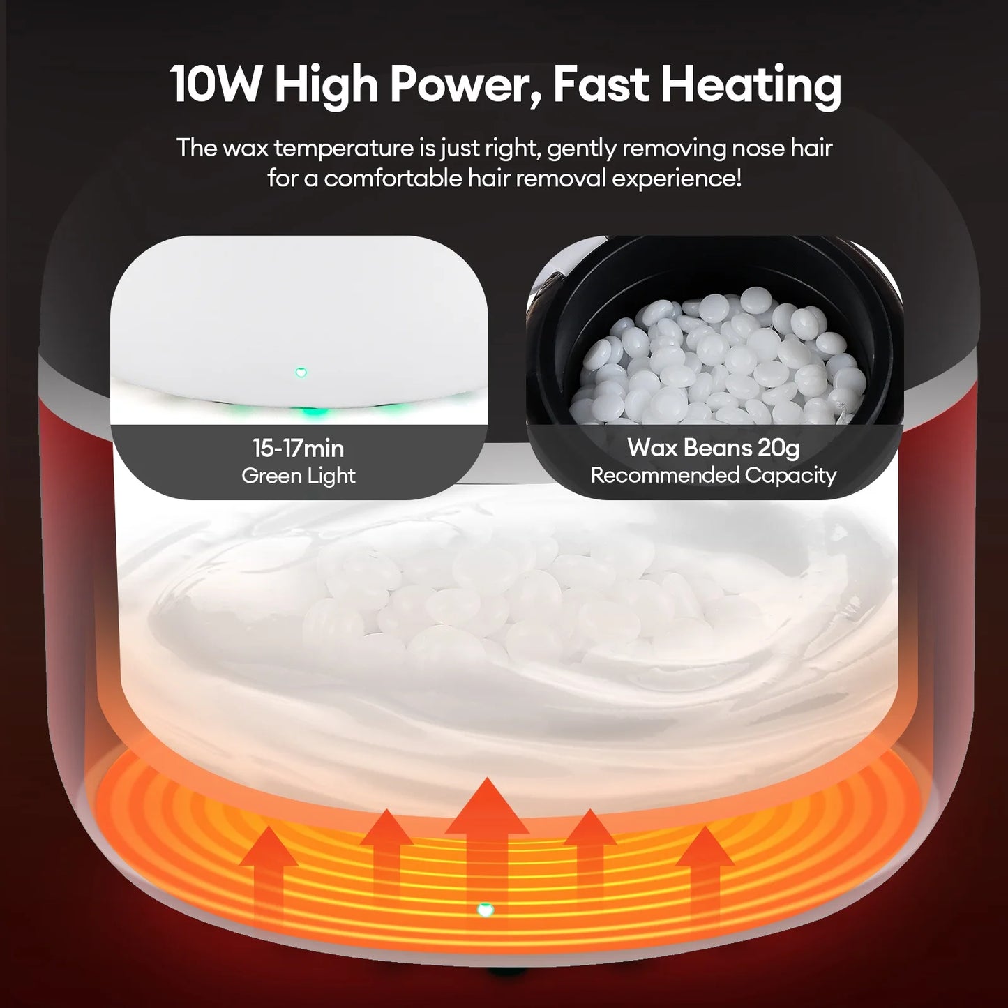 Mini Wax Heater Machine 40g Silicone Bowl Wax Warmer Nose Ear Hair Removal Waxing Kit Wax Bean Wax Heating Melting Pot Melter