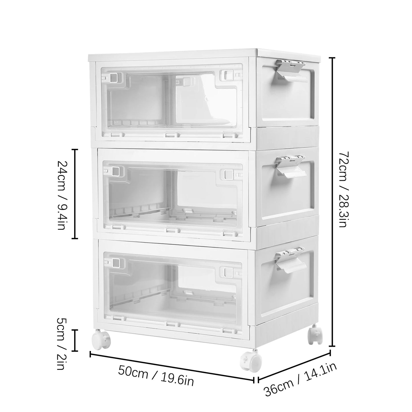 Plastic Storage Box with Lid, Three-Layer Storage Box with Lid, Used to Store Books, Towels, Snacks, Sundries