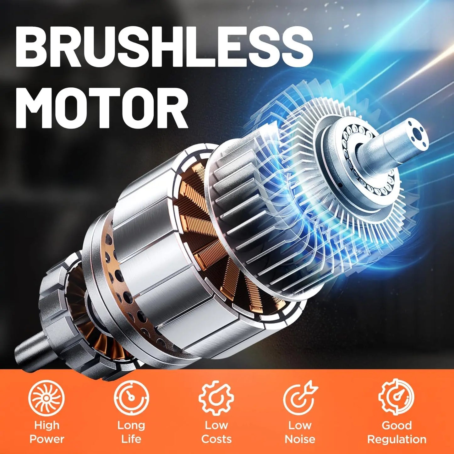 Cordless Lawn Mower 13 Inch, Yard and Farm, Light-Weight with Brushless Motor, 2 x 4.0Ah Portable Battery Included