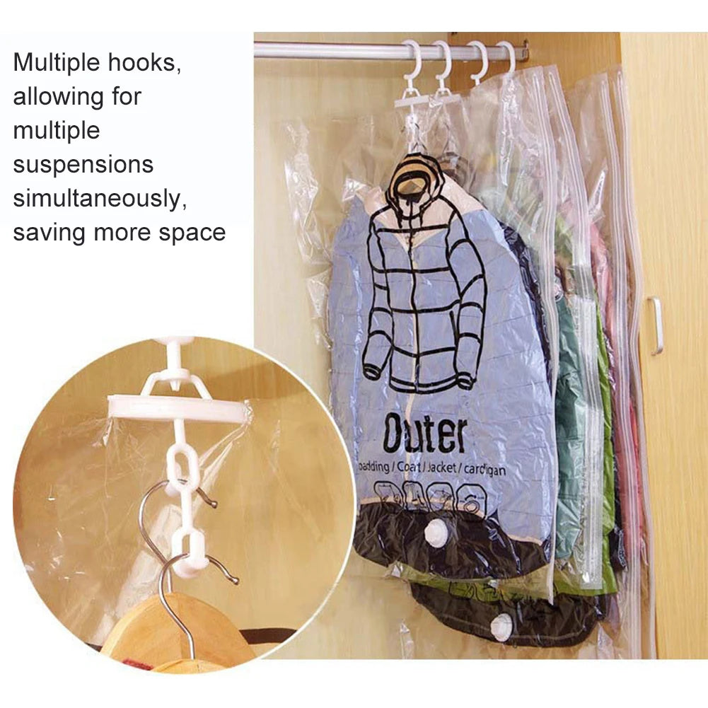 Hanging Compressible Storage Bag Reusable Clothes Compression Storage Bag Dustproof for Clothes Down Overcoat