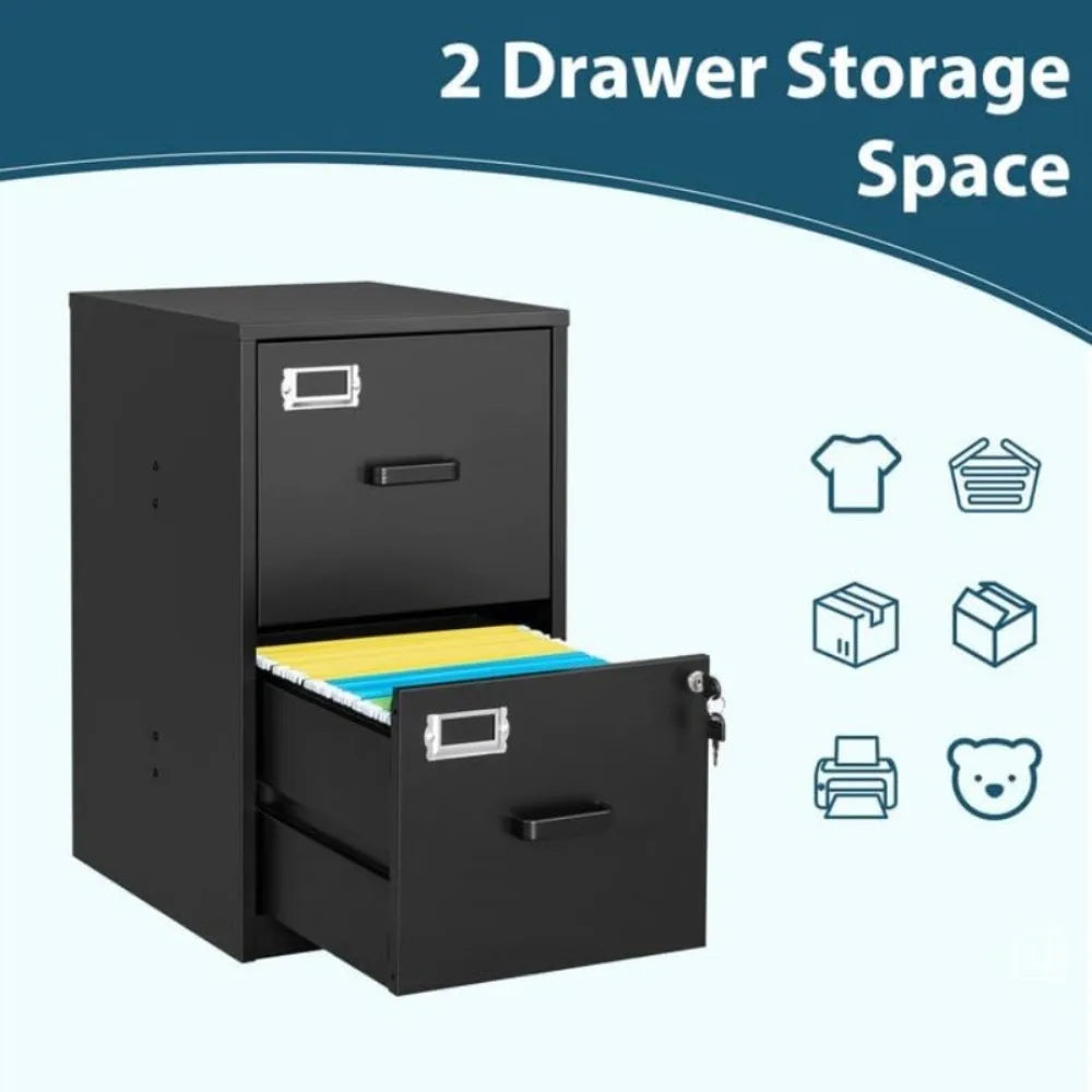 General Use 2 Drawer Locking Filing Cabinet For Home Office