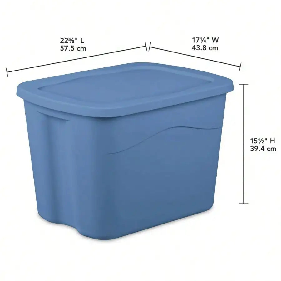 18 Gallon  Lid Containers | Light Blue Set (8-Pack) For Home Organization