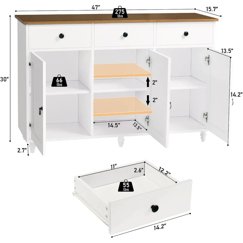 HUANZHUANG Modern Buffet Sideboard Cabinet With Storage