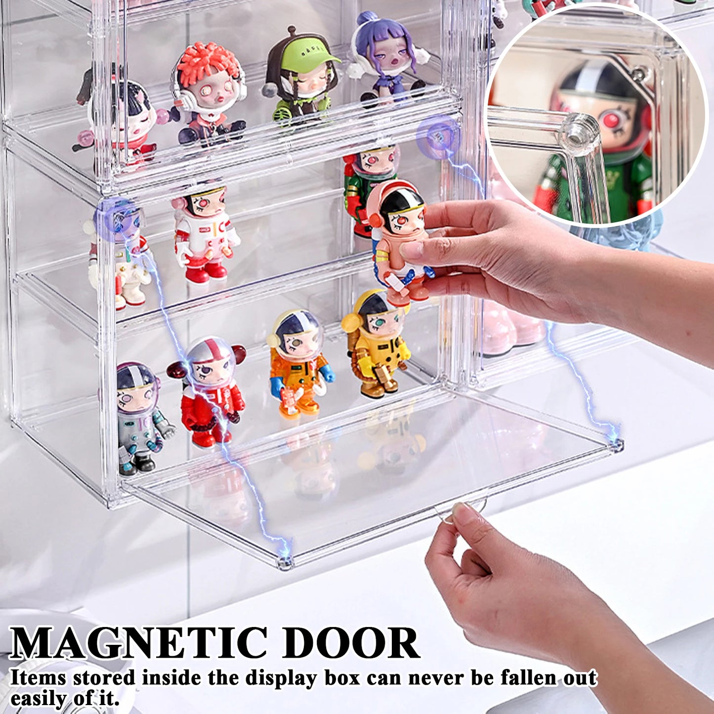 Acrylic Clear Storage Box Transparent Blind Box Organizer Doll Display Case For Labubu Figure Figurine Collectibles