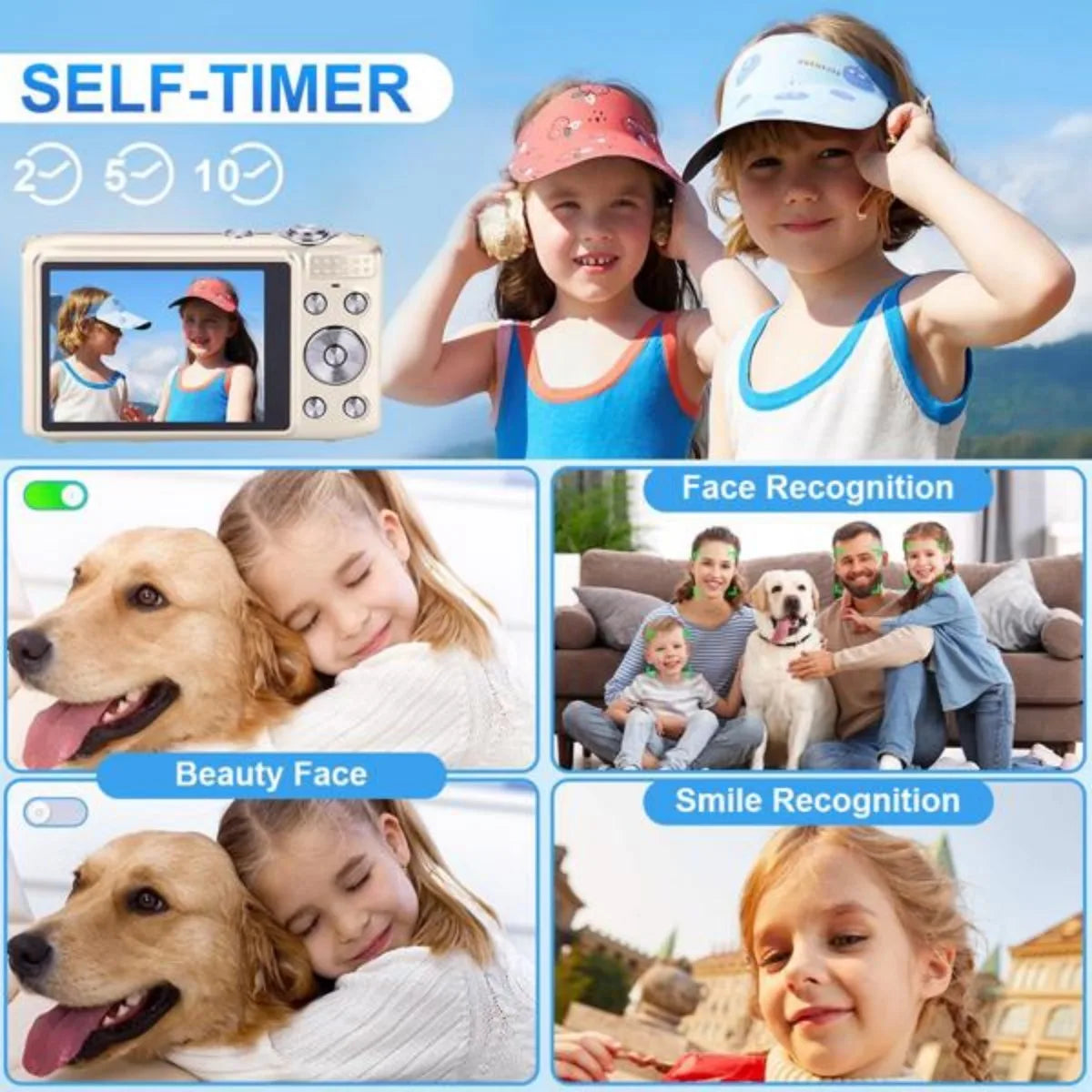 4K Digital Camera Vlogging Camcorder 48MP IPS Screen