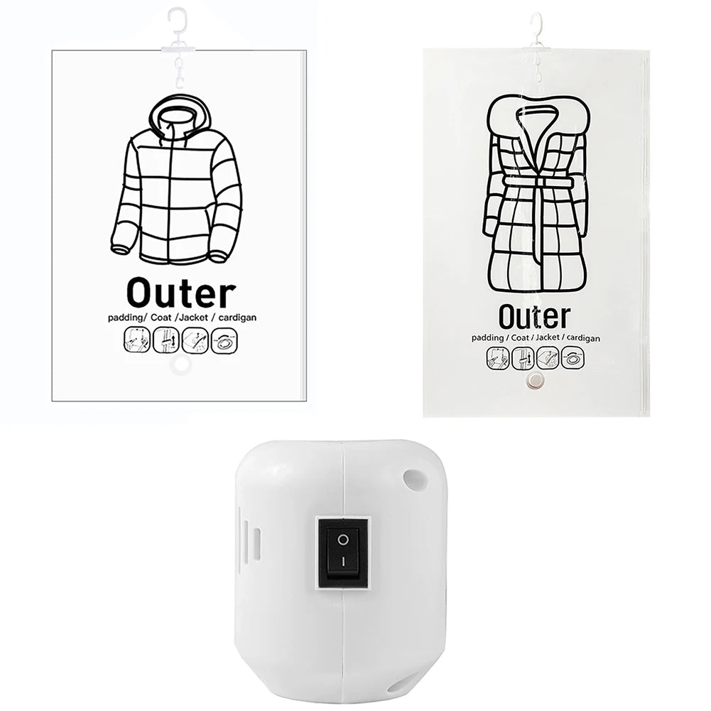 Hanging Compressible Storage Bag Reusable Clothes Compression Storage Bag Dustproof for Clothes Down Overcoat