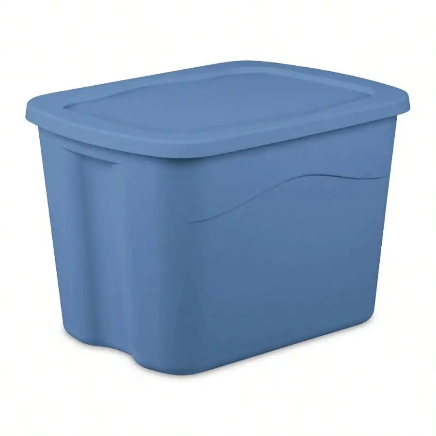 18 Gallon  Lid Containers | Light Blue Set (8-Pack) For Home Organization