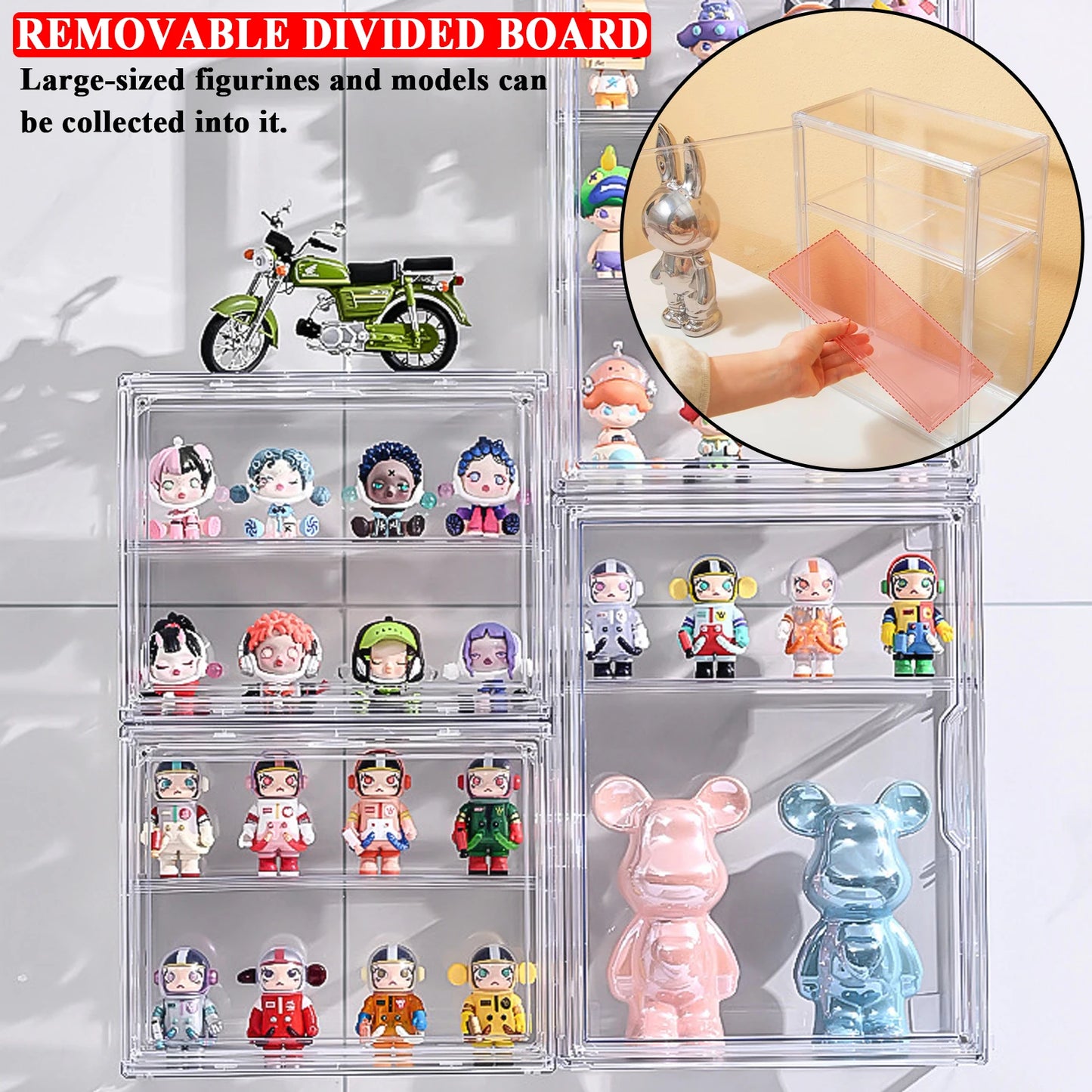 Acrylic Clear Storage Box Transparent Blind Box Organizer Doll Display Case For Labubu Figure Figurine Collectibles