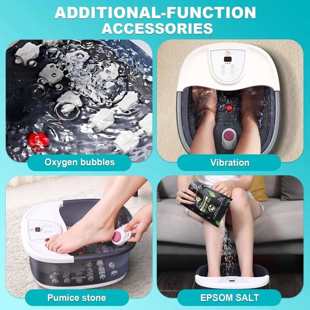 Free Delivery-Foot Spa Bath Massager with Heat [2025 Upgraded], Vibration, Temperature Control, Jets, Bubbles, Epsom Salt,