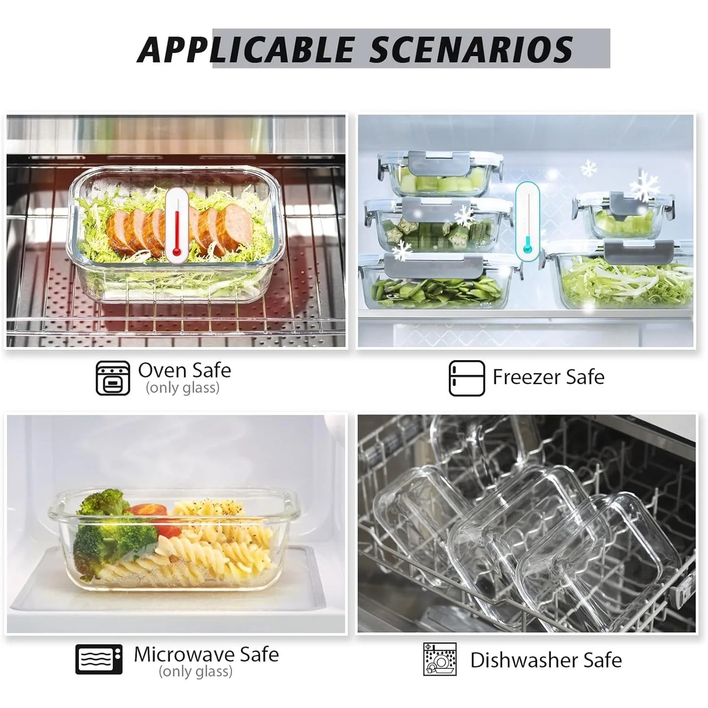 Glass Food Storage Containers With Lids Airtight Meal Prep