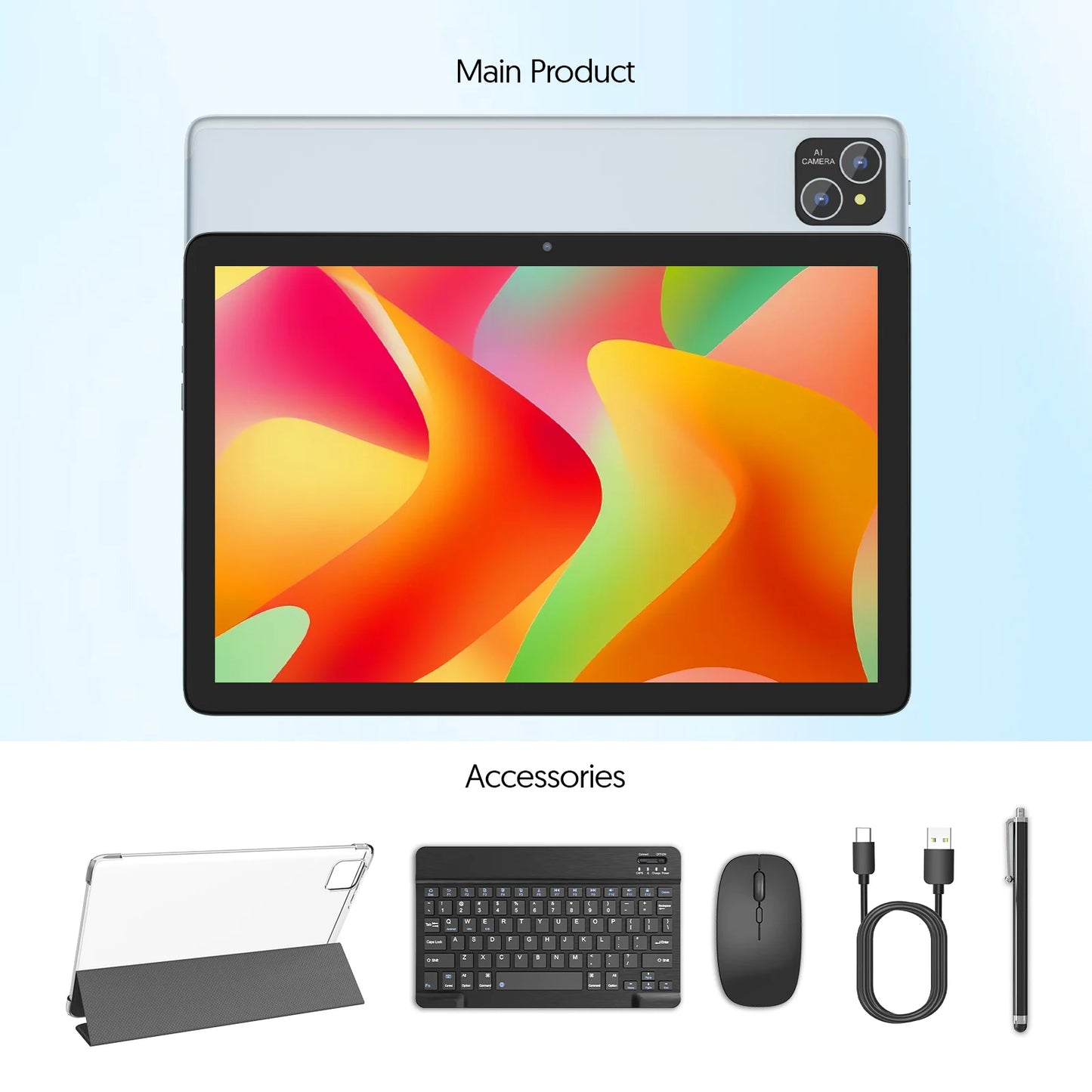 BAKEN Android Tablet Octa Core 8000mAh 128GB Storage