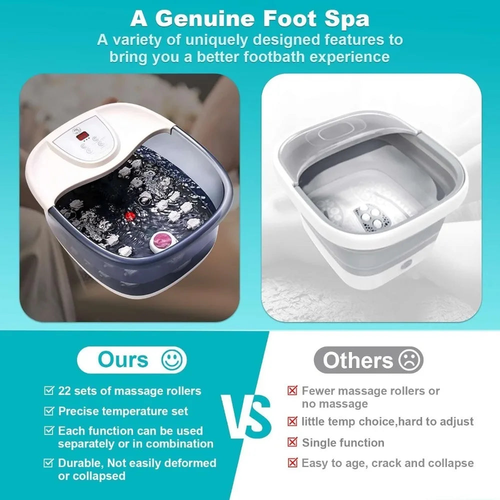 Free Delivery-Foot Spa Bath Massager with Heat [2025 Upgraded], Vibration, Temperature Control, Jets, Bubbles, Epsom Salt,