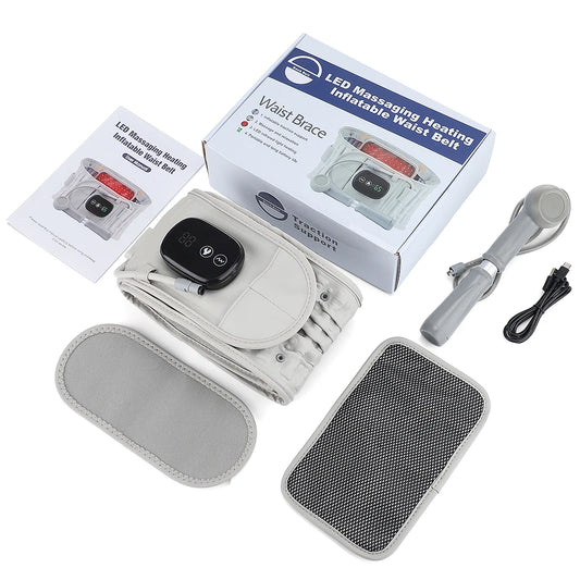 Inflatable Decompression Belt with Rechargeable Battery Inflatable Lumbar Traction Device Heating Waist Massage Back Pain Relief